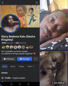 2025 leak- glory Ibeleme Kalu aka desire Kingsley Facebook content creator sex tape. Prt1