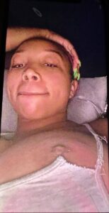 Naughty bitch show off her white nipple