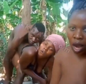 African Bush sex- watch the moment African man had threesome in the bush