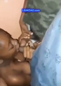 African teen sex tape- girl suck three friends dick in a viral video