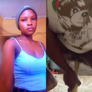 TikTok babe young lady uses stick to masturbate her pussy