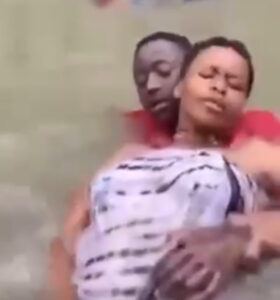 Lady deliver free fuck to villagers in the stream