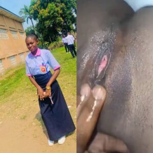 African High school girl fingered her wet red pussy