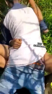 Teen boys fuck girl in the bush